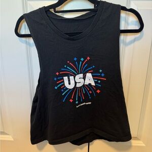 Burn boot camp USA Graphic Black Tank Top